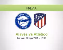 Pronóstico Alavés Atlético (30 agosto 2025)