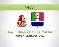 Pronóstico Dep. Tolima Once Caldas (25 octubre 2024)