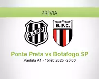 Pronóstico Ponte Preta Botafogo SP (15 febrero 2025)