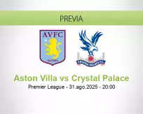 Pronóstico Aston Villa Crystal Palace (31 agosto 2025)