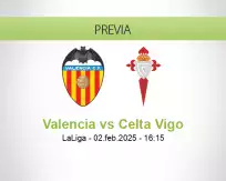 Pronóstico Valencia Celta Vigo (02 febrero 2025)