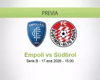 Pronóstico Empoli Südtirol (17 enero 2026)
