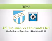 Pronóstico Atl. Tucumán Estudiantes RC (14 febrero 2026)