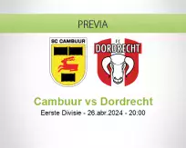 Pronóstico Cambuur Dordrecht (26 abril 2024)