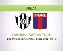 Pronóstico Córdoba SdE Tigre (26 septiembre 2025)