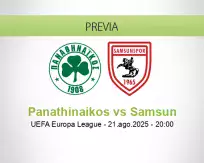 Pronóstico Panathinaikos Samsun (21 agosto 2025)