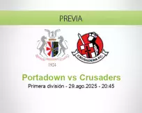 Pronóstico Portadown Crusaders (29 agosto 2025)