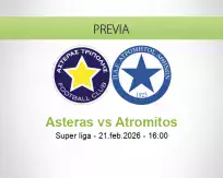 Pronóstico Asteras Atromitos (21 febrero 2026)