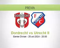 Pronóstico Dordrecht Utrecht II (25 octubre 2024)