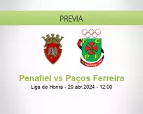 Pronóstico Penafiel Paços Ferreira (20 abril 2024)
