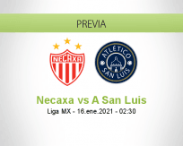 Pronóstico Necaxa A San Luis (15 enero 2021)