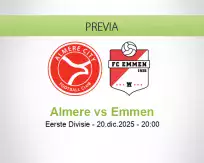 Pronóstico Almere Emmen (20 diciembre 2025)