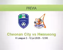 Pronóstico Cheonan City Hwaseong (12 julio 2025)