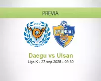 Pronóstico Daegu Ulsan (27 septiembre 2025)