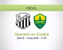 Pronóstico Operário Cuiabá (14 septiembre 2025)