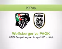 Pronóstico Wolfsberger PAOK (14 agosto 2025)