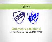 Pronóstico Quilmes Midland (21 febrero 2026)