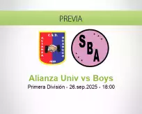 Pronóstico Alianza Univ Boys (26 septiembre 2025)