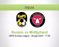 Pronóstico Kuopio Midtjylland (28 agosto 2025)