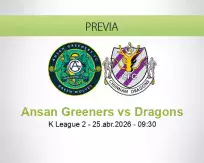 Pronóstico Ansan Greeners Dragons (25 abril 2026)