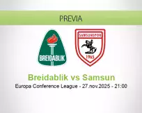 Pronóstico Breidablik Samsun (27 noviembre 2025)