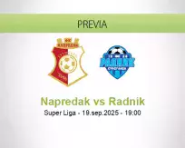 Pronóstico Napredak Radnik (19 septiembre 2025)