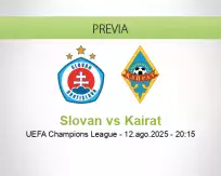 Pronóstico Slovan Kairat (12 agosto 2025)