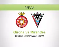 Pronóstico Girona Mirandés (21 mayo 2022)