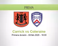 Pronóstico Carrick Coleraine (08 febrero 2025)