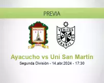 Pronóstico Ayacucho Uni San Martín (14 abril 2024)