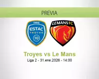 Pronóstico Troyes Le Mans (31 enero 2026)