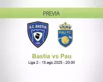 Pronóstico Bastia Pau (15 agosto 2025)