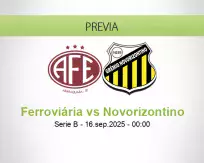 Pronóstico Ferroviária Novorizontino (15 septiembre 2025)