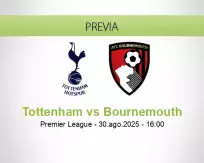 Pronóstico Tottenham Bournemouth (30 agosto 2025)