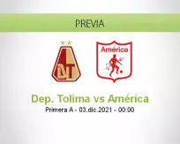 Pronóstico Dep. Tolima América (02 diciembre 2021)