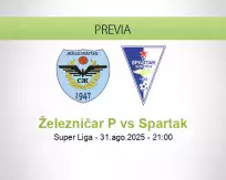 Pronóstico Železničar P Spartak (31 agosto 2025)