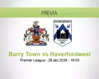 Pronóstico Barry Town Haverfordwest (26 abril 2026)