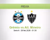 Pronóstico Grêmio Atl. Mineiro (25 febrero 2026)