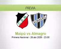 Pronóstico Maipú Almagro (26 abril 2026)