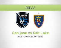 Pronóstico SJ Earthquakes Real Salt Lake (28 octubre 2020)