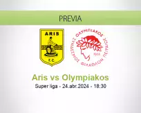 Pronóstico Aris Olympiakos (24 abril 2024)
