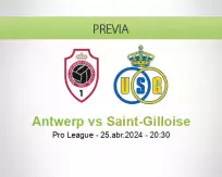 Pronóstico Antwerp Saint-Gilloise (25 abril 2024)
