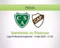 Pronóstico Sarmiento Platense (14 abril 2024)