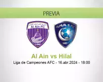 Pronóstico Al Ain Hilal (16 abril 2024)