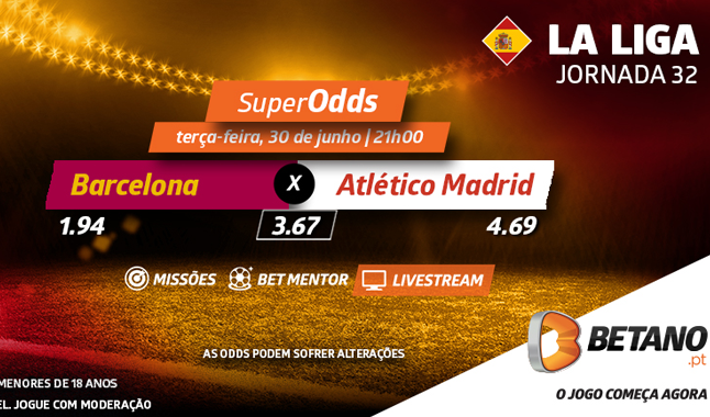 SuperOdds no Barcelona vs Atlético Madrid
