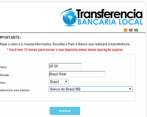 Como depositar por transferência bancária local (Lobanet)