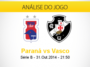 Análise do jogo: Paraná X Vasco (31 Outubro 2014)