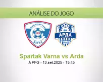 Prognóstico Spartak Varna Arda (13 September 2025)