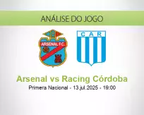 Prognóstico Arsenal Racing Córdoba (13 July 2025)