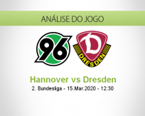 Prognóstico Hannover 96 Dynamo Dresden (03 Junho 2020)